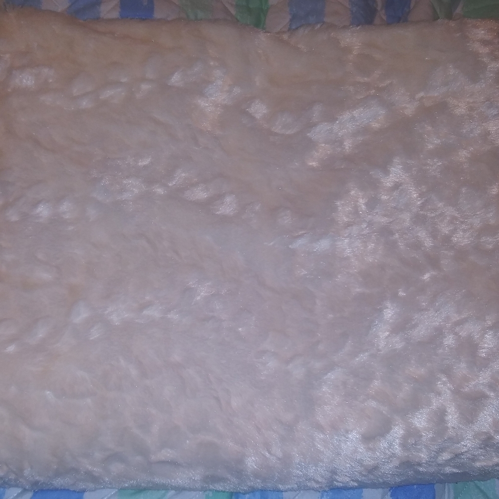 Hand sewn full sized faux rabbit fur blanket
